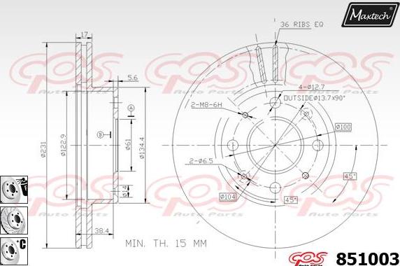 Maxtech 863505 - Bremžu diski adetalas.lv