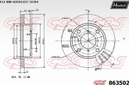 Maxtech 863502.0000 - Bremžu diski adetalas.lv