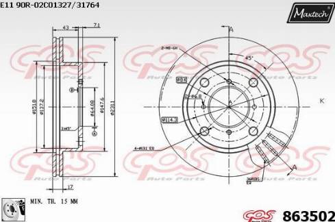 Maxtech 863502.0080 - Bremžu diski adetalas.lv