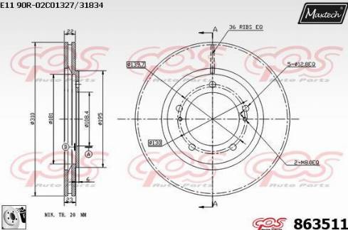 Maxtech 863511.0080 - Bremžu diski adetalas.lv