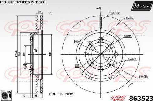 Maxtech 863523.0060 - Bremžu diski adetalas.lv