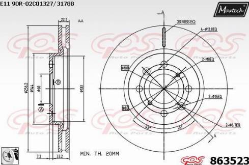 Maxtech 863523.0080 - Bremžu diski adetalas.lv