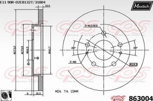 Maxtech 863004.0060 - Bremžu diski adetalas.lv