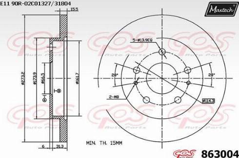 Maxtech 863004.0000 - Bremžu diski adetalas.lv