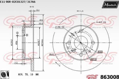 Maxtech 863008.0060 - Bremžu diski adetalas.lv