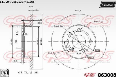 Maxtech 863008.0080 - Bremžu diski adetalas.lv