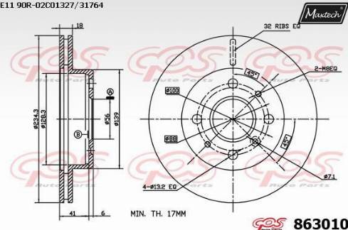 Maxtech 863010.0000 - Bremžu diski adetalas.lv