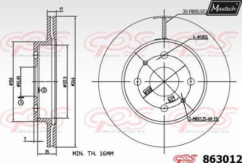 Maxtech 863012.0000 - Bremžu diski adetalas.lv