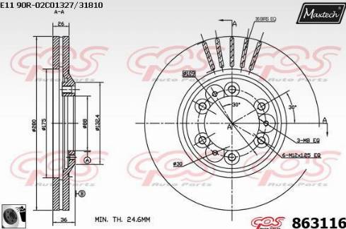 Maxtech 863116.0060 - Bremžu diski adetalas.lv