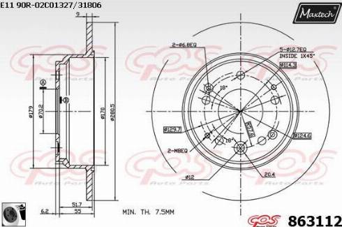 Maxtech 863112.0060 - Bremžu diski adetalas.lv