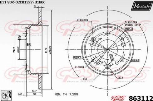 Maxtech 863112.0080 - Bremžu diski adetalas.lv