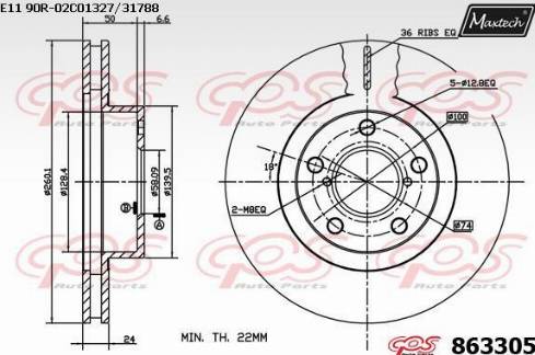 Maxtech 863305.0000 - Bremžu diski adetalas.lv