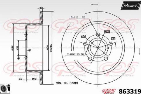 Maxtech 863319.0060 - Bremžu diski adetalas.lv