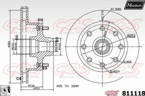 Maxtech 811118.0080 - Bremžu diski adetalas.lv