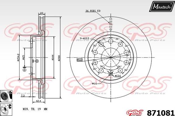 Maxtech 811128 - Bremžu diski adetalas.lv