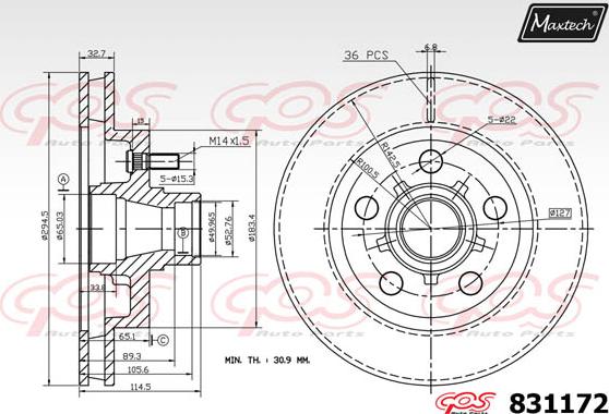 Maxtech 811240 - Bremžu diski adetalas.lv