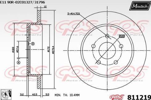 Maxtech 811219.0080 - Bremžu diski adetalas.lv