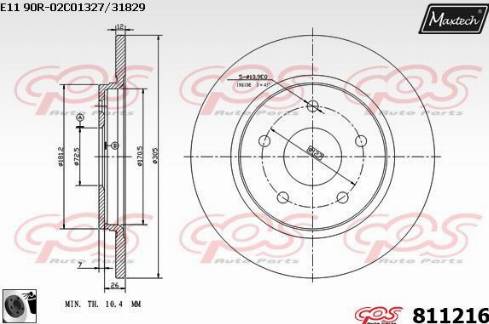 Maxtech 811216.0060 - Bremžu diski adetalas.lv