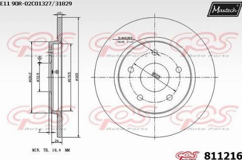 Maxtech 811216.0000 - Bremžu diski adetalas.lv