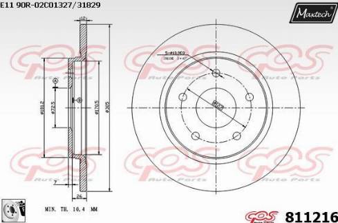 Maxtech 811216.0080 - Bremžu diski adetalas.lv