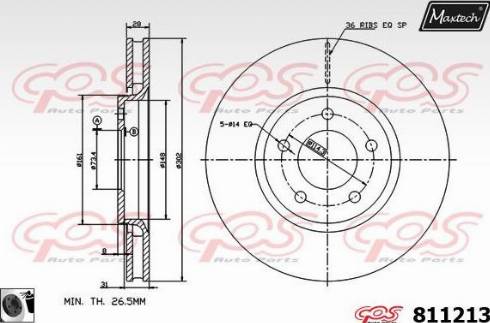 Maxtech 811213.0060 - Bremžu diski adetalas.lv