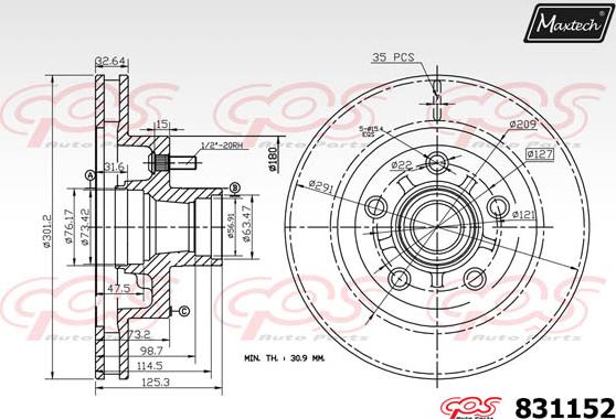 Maxtech 811212 - Bremžu diski adetalas.lv