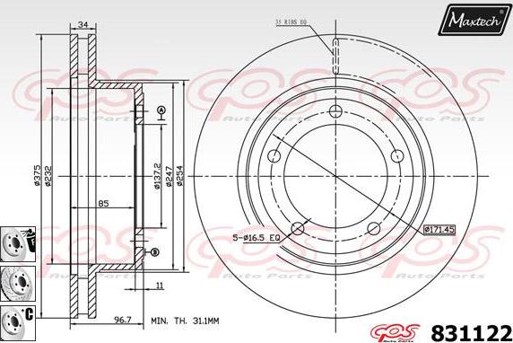 Maxtech 811220 - Bremžu diski adetalas.lv