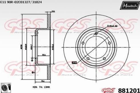 Maxtech 881201.0060 - Bremžu diski adetalas.lv