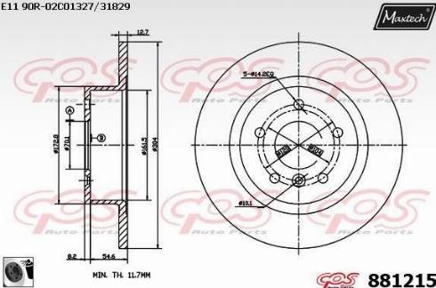 Maxtech 881215.0060 - Bremžu diski adetalas.lv