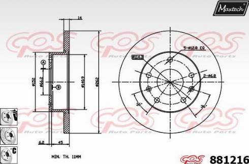 Maxtech 881216.6880 - Bremžu diski adetalas.lv