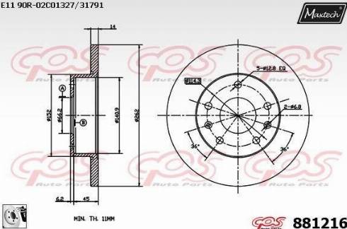 Maxtech 881216.0080 - Bremžu diski adetalas.lv