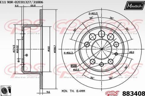 Maxtech 883408.0060 - Bremžu diski adetalas.lv