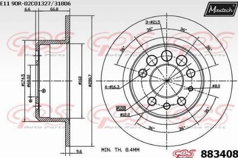 Maxtech 883408.0000 - Bremžu diski adetalas.lv