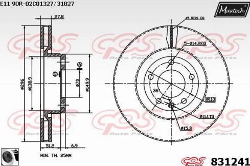 Maxtech 831241.0060 - Bremžu diski adetalas.lv