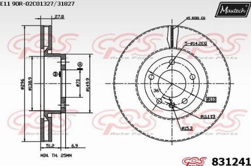 Maxtech 831241.0000 - Bremžu diski adetalas.lv