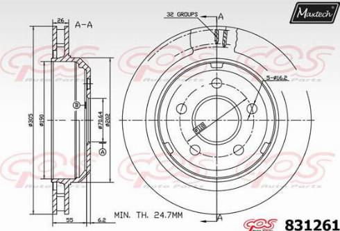 Maxtech 831261.0000 - Bremžu diski adetalas.lv