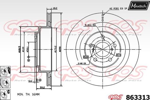 Maxtech 831214 - Bremžu diski adetalas.lv