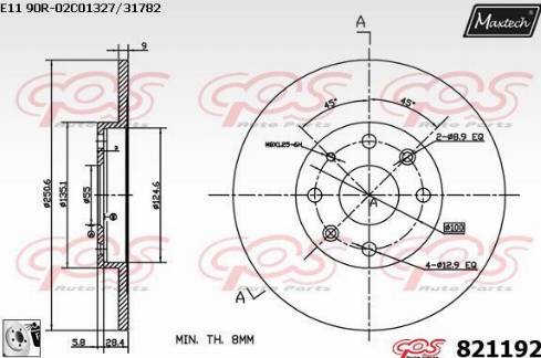 Maxtech 821192.0080 - Bremžu diski adetalas.lv