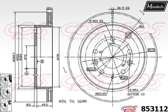 Maxtech 871161 - Bremžu diski adetalas.lv