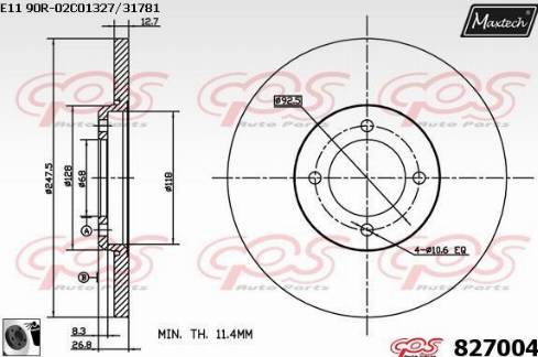 Maxtech 827004.0060 - Bremžu diski adetalas.lv