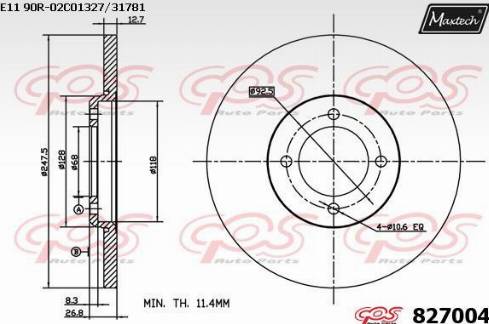 Maxtech 827004.0000 - Bremžu diski adetalas.lv