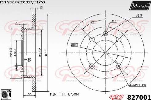 Maxtech 827001.0060 - Bremžu diski adetalas.lv