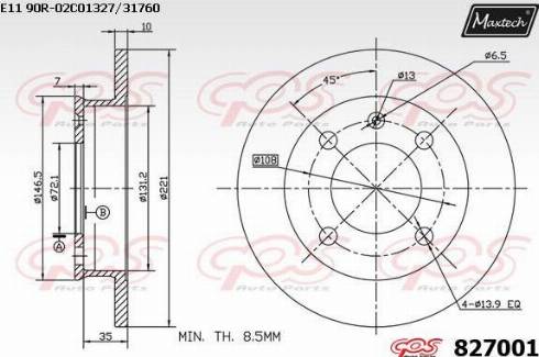 Maxtech 827001.0000 - Bremžu diski adetalas.lv