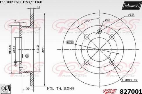 Maxtech 827001.0080 - Bremžu diski adetalas.lv