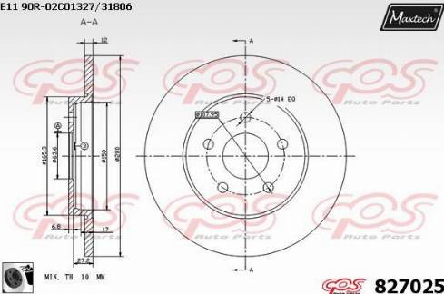 Maxtech 827025.0060 - Bremžu diski adetalas.lv