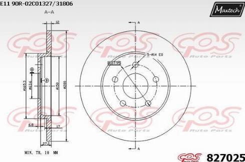 Maxtech 827025.0000 - Bremžu diski adetalas.lv