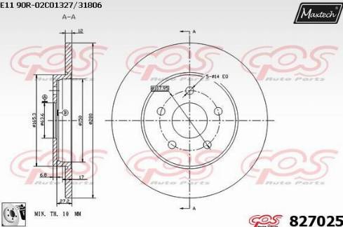 Maxtech 827025.0080 - Bremžu diski adetalas.lv