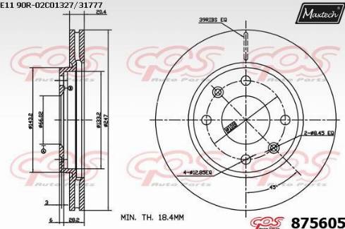 Maxtech 875605.0000 - Bremžu diski adetalas.lv