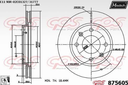 Maxtech 875605.0080 - Bremžu diski adetalas.lv