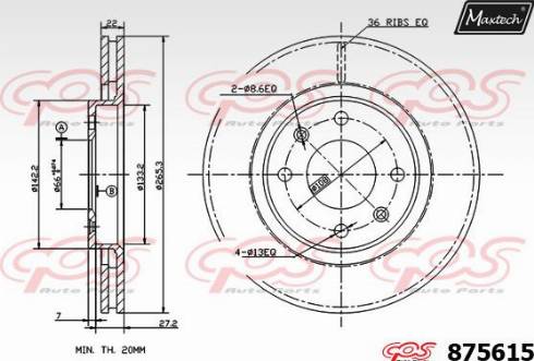 Maxtech 875615.0000 - Bremžu diski adetalas.lv